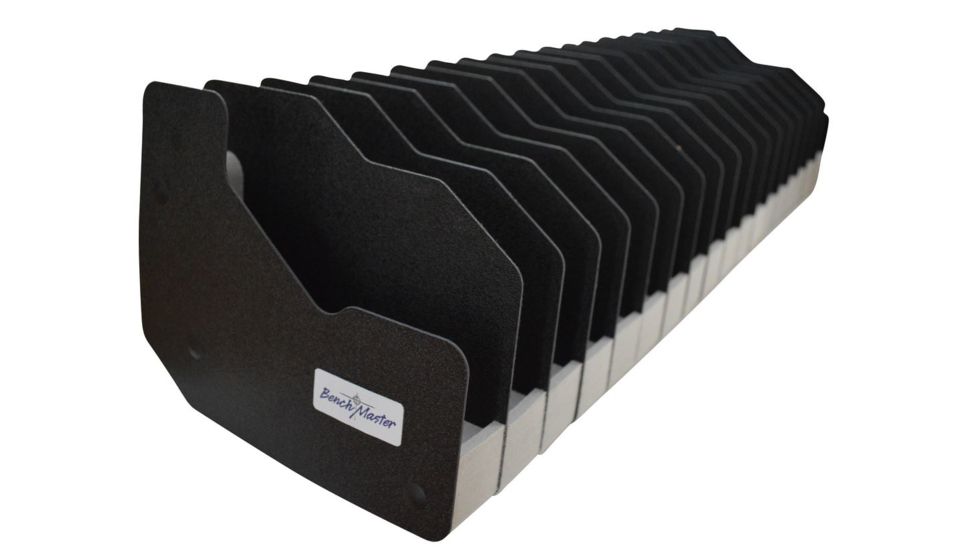 BenchMaster Rifle Rest 18 Gun Pistol Weapon Rack, Black &amp; Gray BMWRM118