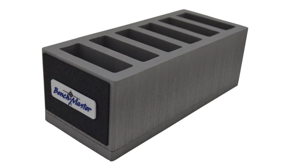 BenchMaster Rifle Rest AR-10 Mag Gun Rack 6 Slot, Black &amp; Gray BMWRARTEN6
