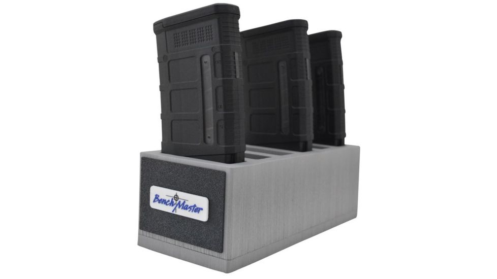 BenchMaster Rifle Rest AR-10 Mag Gun Rack 6 Slot, Black &amp; Gray BMWRARTEN6