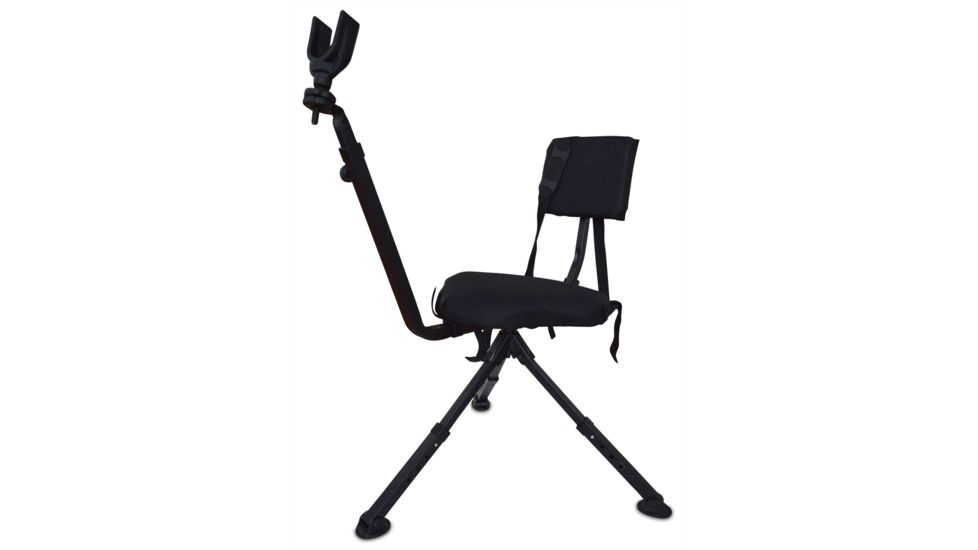 BenchMaster Rifle Rest Ground Hunting and Shooting Chair with Rifle Rest, Full 360 Rotation, BMGBHSC