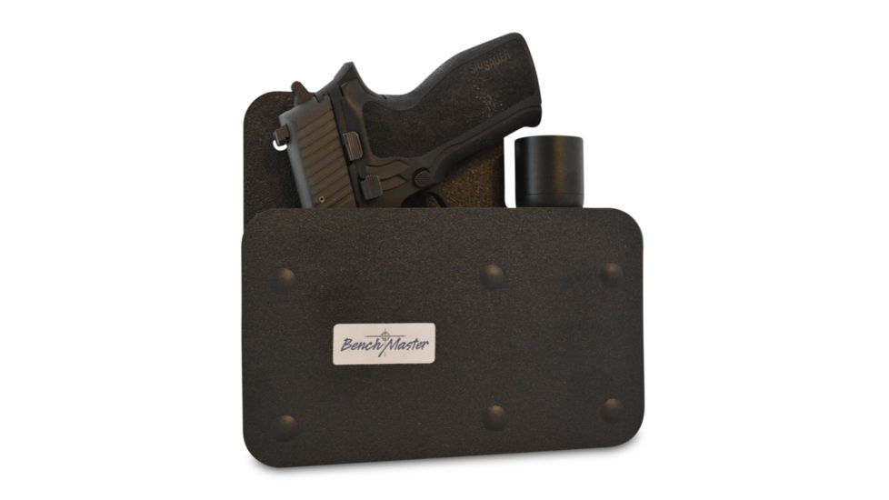 BenchMaster Weapon Rack  - Single Gun Pistol Rack with Side Accessory Holder BMWRMSAHV