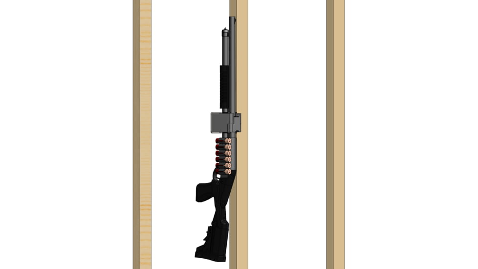 Blac-Rac 4130-M Pump Shotgun Rack w/Lock, Black/Gray, Small, 4130-M