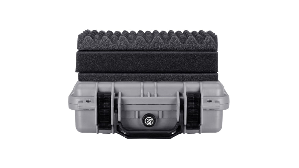 BlackHawk 11.6in Waterproof Hard Single Gun Case with Foam, Gray, Compact, BH00010-GRA