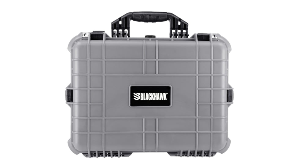 BlackHawk Medium 20in Waterproof Gear/Gun Hard Case w/ Foam, Gray, Large, BH00002-GRA