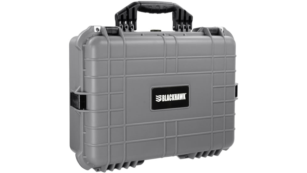 BlackHawk Medium 20in Waterproof Gear/Gun Hard Case w/ Foam, Gray, Large, BH00002-GRA