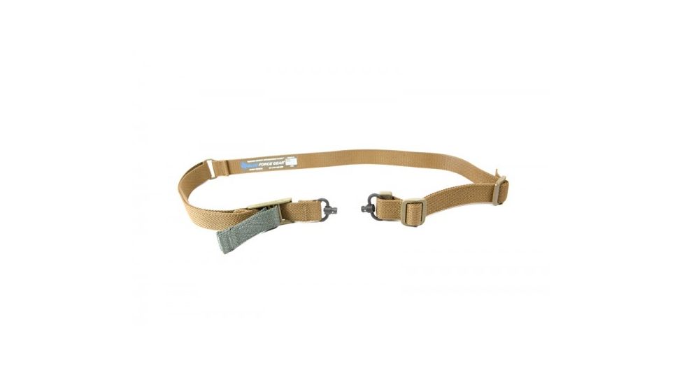 Blue Force Gear Vickers Padded 2-To-1 Sling, Red Swivel Version, Nylon Adjuster And Hardware, Coyote Brown VCAS-2TO1-RED-200-AA-CB