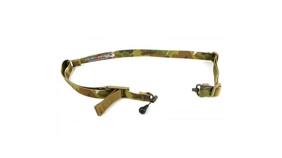 Blue Force Gear Vickers Padded 2-To-1 Sling, Red Swivel Version, Nylon Adjuster And Hardware, Multicam VCAS-2TO1-RED-200-AA-MC