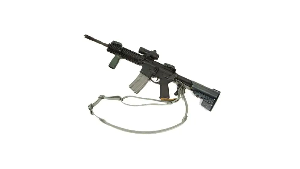Blue Force Gear Vickers 221 2-to-1 Padded Sling, Push Button Version w/Nylon Adjuster and Hardware, OD Green VCAS-2TO1-PB-200-AA-OD