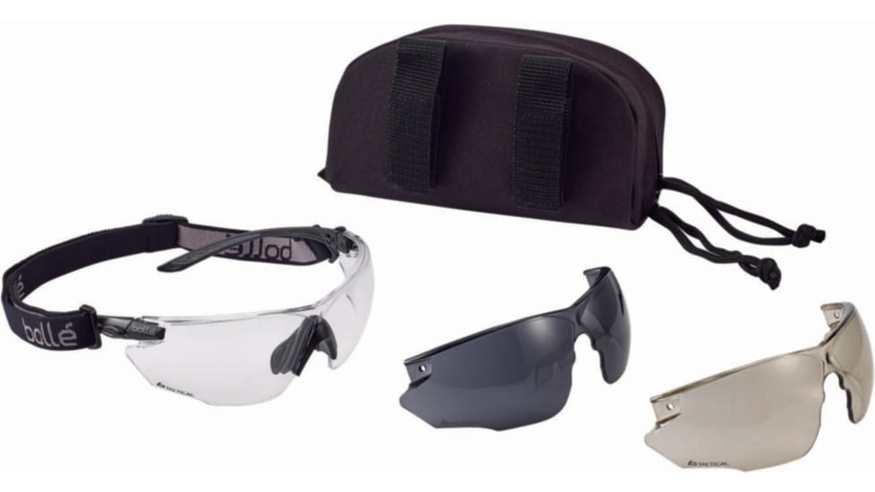 Bolle Combat Kit of Shooting Glasses, Matte Black Frame, COMBKITN