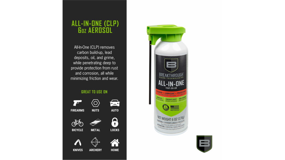 Breakthrough Clean Technologies Aerosol All-In-One CLP, 6oz, Clear, BTA-CLP-6OZ