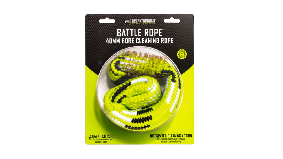 Breakthrough Clean Technologies Battle Bore Cleaning Rope, Grenade Launcher, 40mm, Black/Yellow, BR-40MM