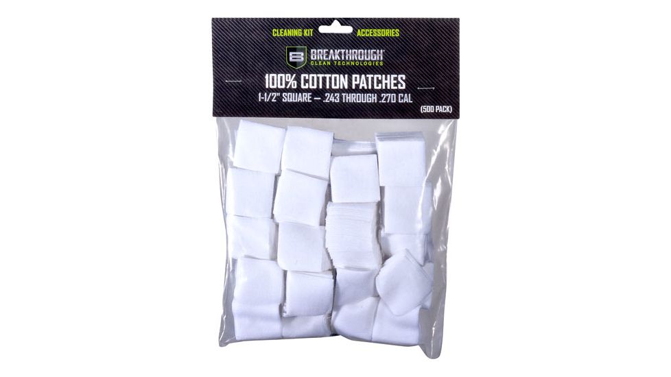 Breakthrough Clean Technologies Breakthrough Cleaning Patches 1 1/2'' Square .243-270 500 Pck