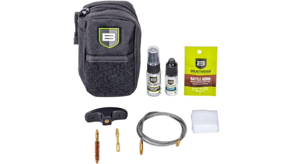 Breakthrough Clean Technologies Compact Nylon Pouch with Molle - Cable Pull Through Cleaning Kit, Black, .243 Caliber/6mm, BT-COP-243/6R-BLK