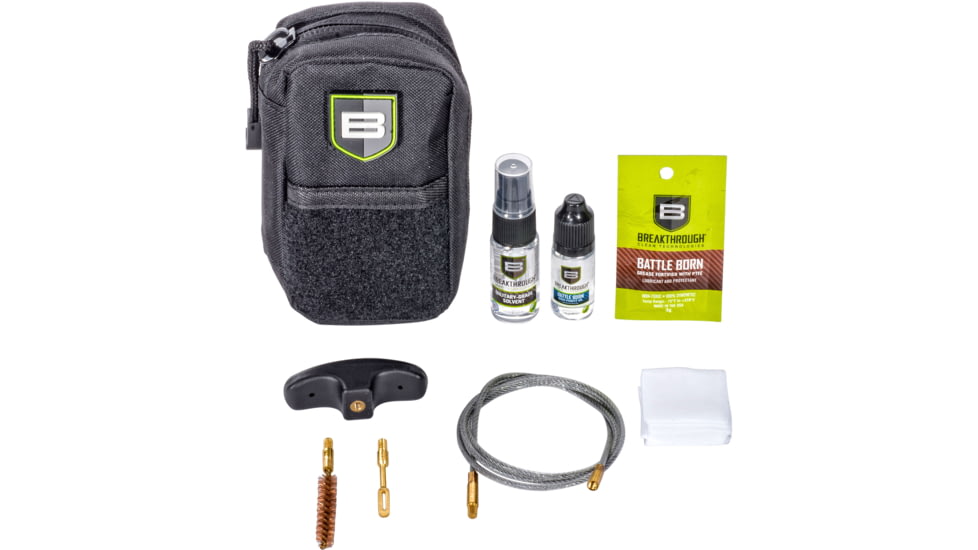 Breakthrough Clean Technologies Compact Nylon Pouch with Molle - Cable Pull Through Cleaning Kit, Black, .270 Caliber/.284 Caliber/7mm, BT-COP-270/284/7R-BLK