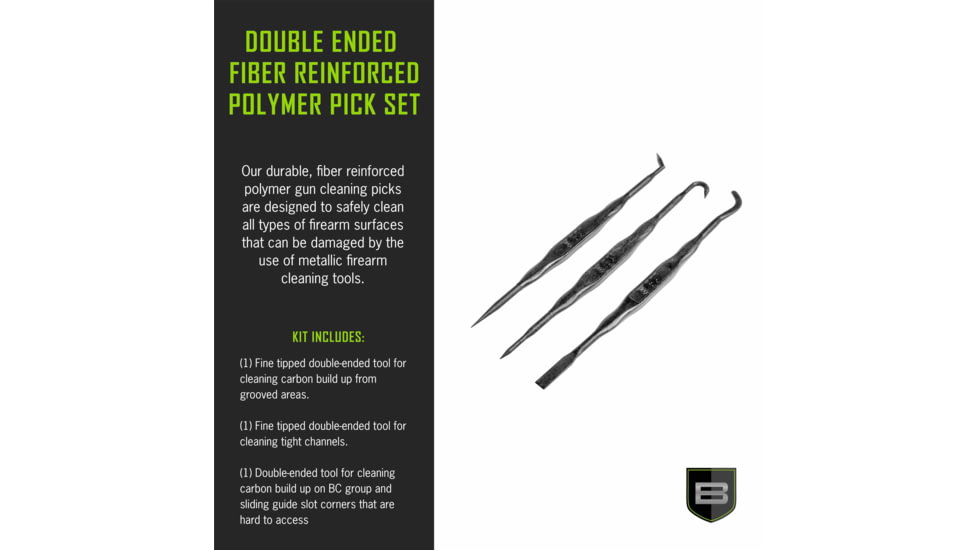 Breakthrough Clean Technologies Double Ended Fiber Reinforced Polymer Picks - 3 Pack with Vinyl Pouch, BT-FRPP-3PK