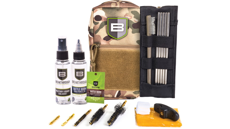 Breakthrough Clean Technologies Nylon Pouch with Molle - Stainless Steel Rod Cleaning Kit, Camo, .223 Caliber/5.56mm, BT-LOC-223-CAM