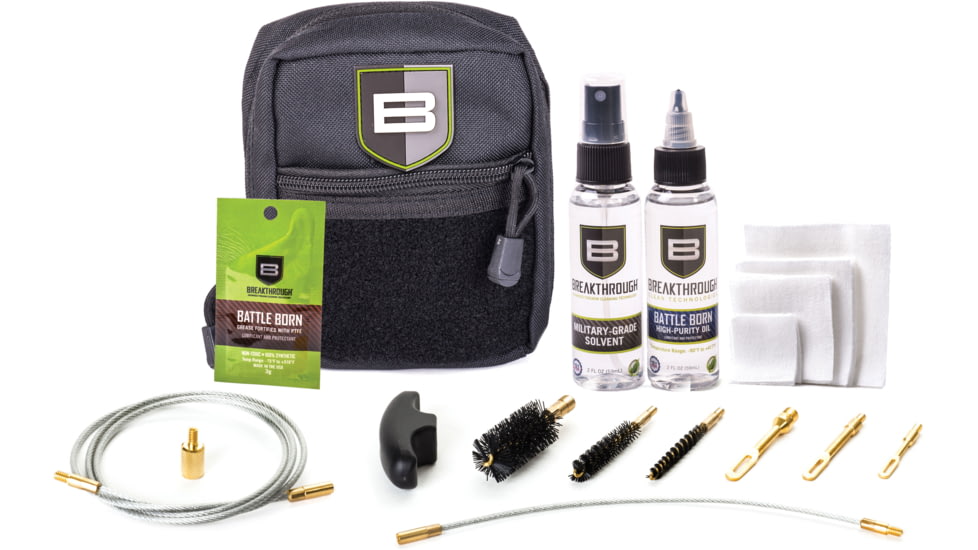 Breakthrough Clean Technologies Pull Through Cleaning Kit for 3 Gun, .223 cal/9mm/12 gauge, Black, BT-QWIC-3G-BLK