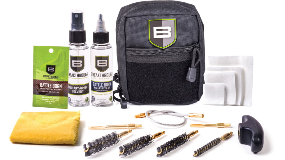 Breakthrough Clean Technologies Pull Through Cleaning Kit for Pistols, .22 cal thru .45 cal, Black, BT-QWIC-P-BLK