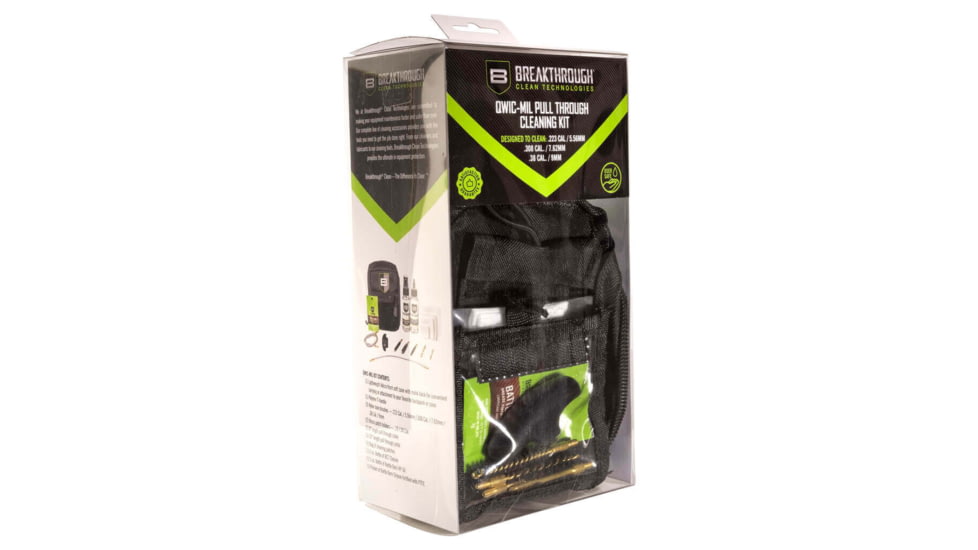 Breakthrough Clean Technologies Qwick Weapon Improved Cleaning Kit - Cable Pull Through, Black, .223 Cal, 0.30 Cal, 9mm, BT-QWIC-MIL-BLK