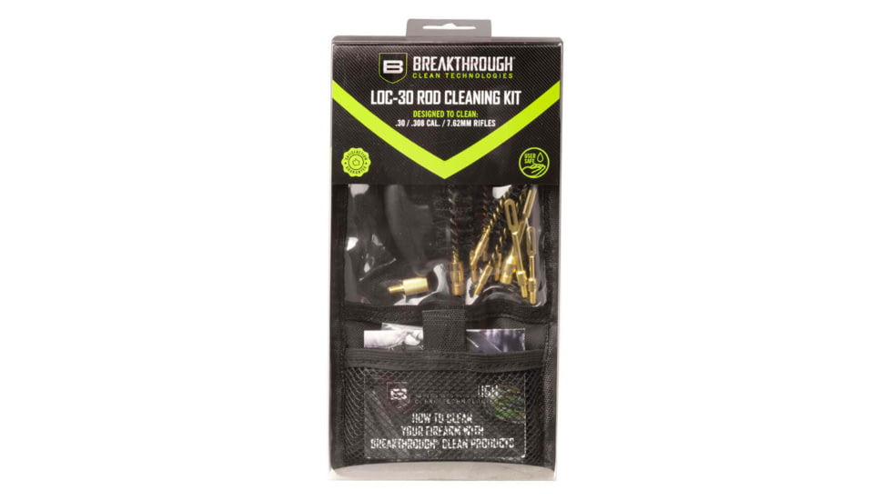 Breakthrough Clean Technologies Rod Cleaning Kit for .308 cal/7.62mm Rifles, Black, BT-LOC-30-BLK