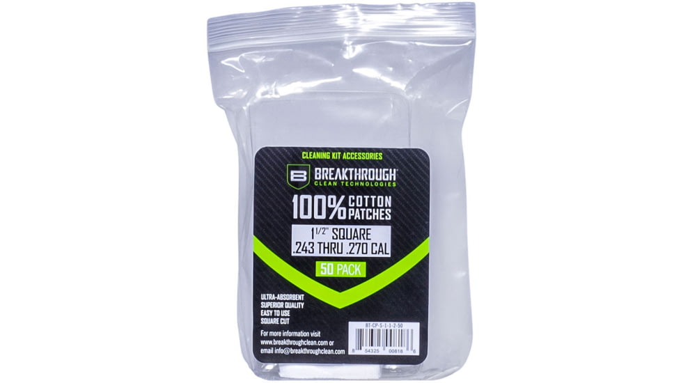 Breakthrough Clean Technologies Square Cotton Patches - 1-1/2in x 1-1/2in - 50pcs/Pack with Plastic Tray, BT-CP-S-1-1/2&quot;-50