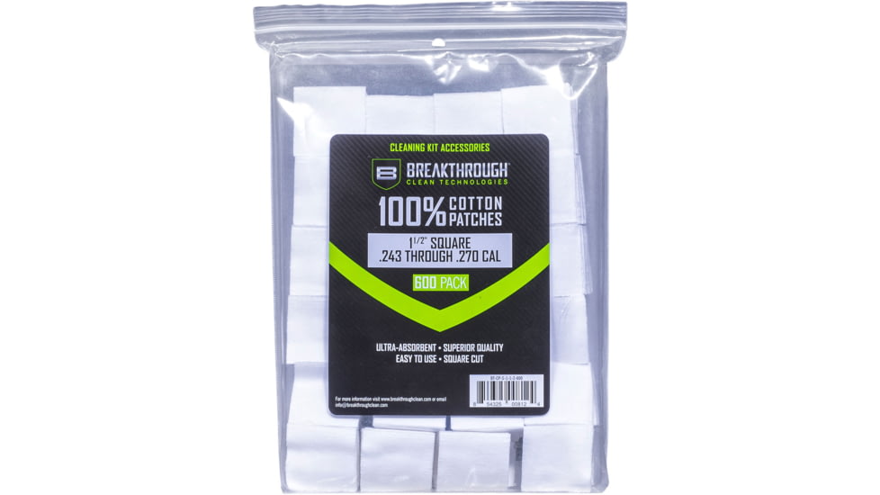 Breakthrough Clean Technologies Square Cotton Patches - 1-1/2in x 1-1/2in - 600pcs/Pack with Plastic Tray, BT-CP-S-1-1/2&quot;-600