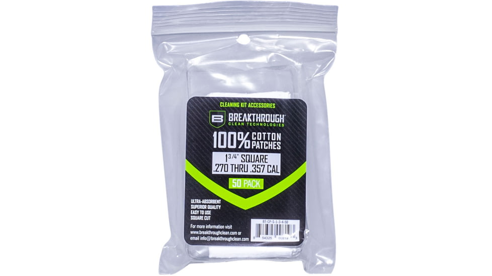Breakthrough Clean Technologies Square Cotton Patches - 1-3/4in x 1-3/4in - 50pcs/Pack with Plastic Tray, BT-CP-S-1-3/4&quot;-50