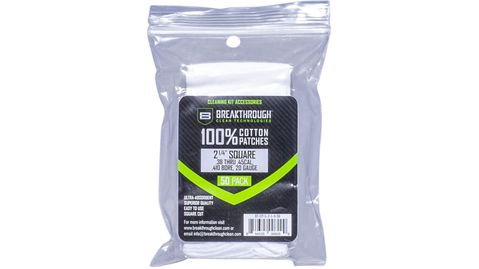 Breakthrough Clean Technologies Square Cotton Patches - 2-1/4in x 2-1/4in - 50pcs/Pack with Plastic Tray, BT-CP-S-2-1/4&quot;-50