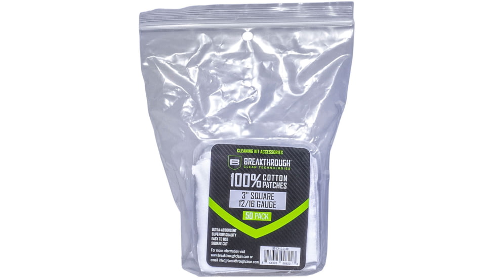 Breakthrough Clean Technologies Square Cotton Patches - 3in x 3in - 50pcs/Pack with Plastic Tray, BT-CP-S-3&quot;-50