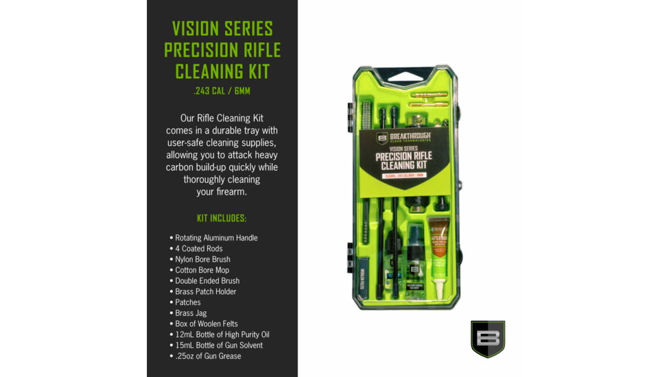 Breakthrough Clean Technologies Vision Series Hard-Case Precision Rifle Cleaning Kit, .243 Caliber/6mm, BT-CCC-243R