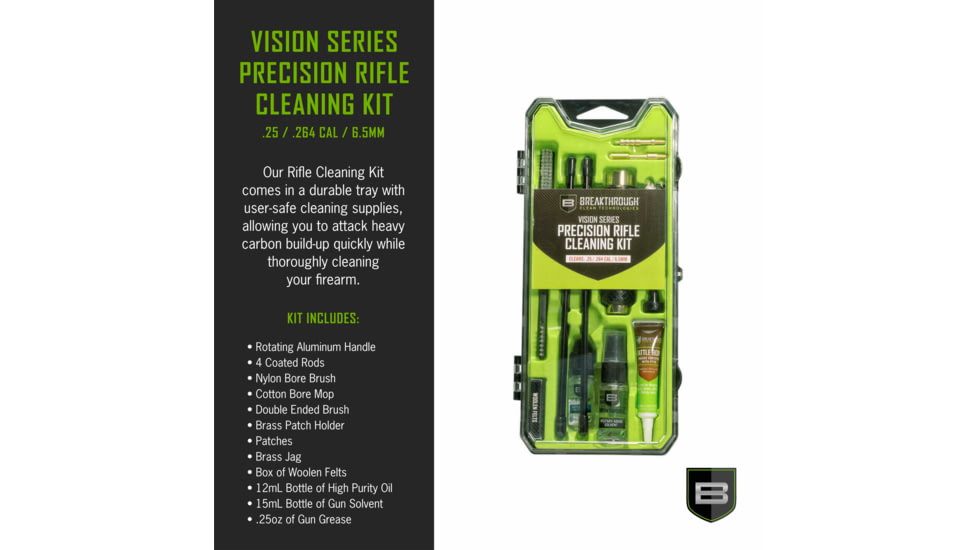 Breakthrough Clean Technologies Vision Series Hard-Case Precision Rifle Cleaning Kit, .25 Caliber/6.5mm, BT-CCC-25R