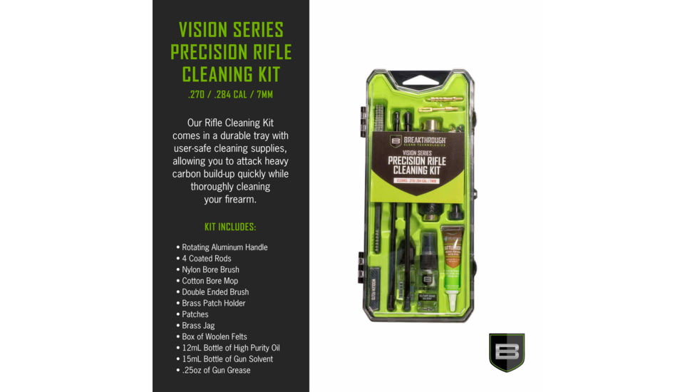 Breakthrough Clean Technologies Vision Series Hard-Case Precision Rifle Cleaning Kit, .270 Caliber/.284 Caliber/7mm, BT-CCC-270R