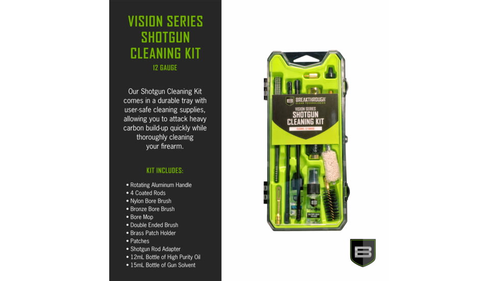 Breakthrough Clean Technologies Vision Series Hard-Case Shotgun Cleaning Kit, 12 Gauge, BT-CCC-12G