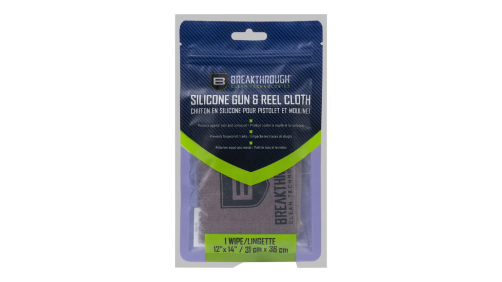 Breakthrough Clean Technologies Weather-Proof Cotton Silicon Gun Cloth, 14x 12in, Gray, BT-SGC