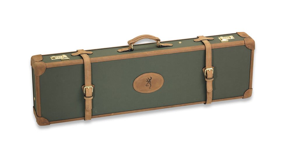 Browning Fitted Gun Case Leather/Canvas,Universal Sage/Brown 1426125408