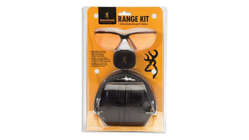 Browning Range Kit w/Shooting Glasses, Earmuffs and Ear Plugs - 126368 