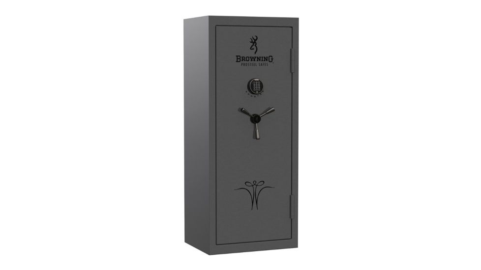 Browning Safes Sporter 20 Closet Hammer Gloss Gray Black Chrome Scroll S&amp;G Mechanical, Gray Black, 20 gun, 1601100321