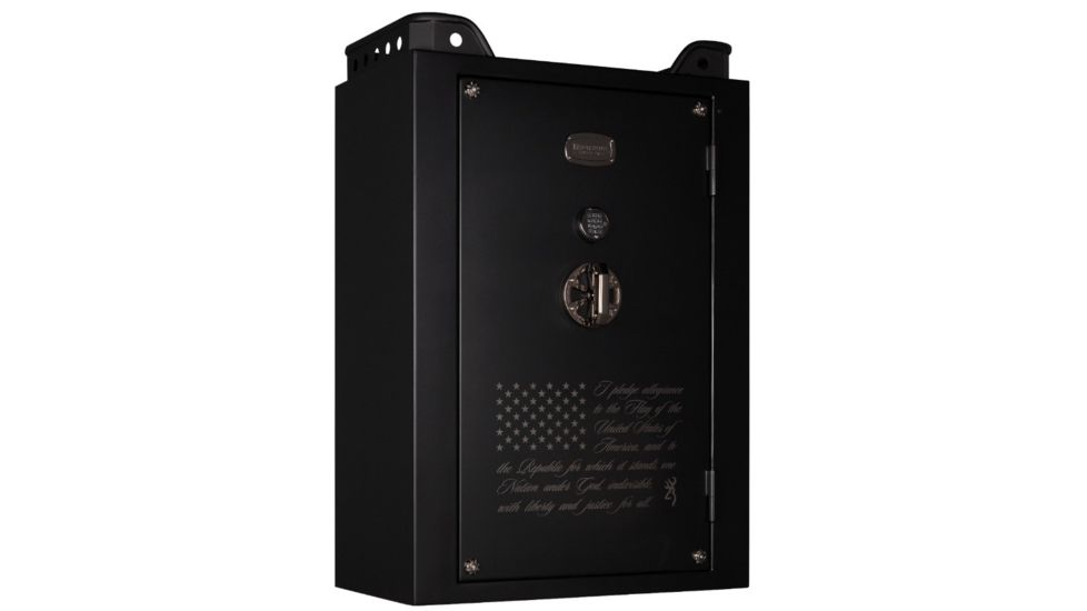 Browning Safes Mark IV 49 Wide Matte Black Stars and Stripes Black Chrome S&amp;G Electronic, Matte Black, 49 gun, 1601100295