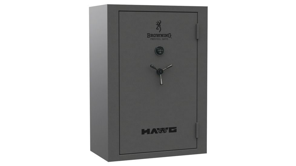 Browning Safes Hawg 49 - Wide Safe, Hammer Gloss Gray Ul Rated Electronic Lock, Black Chrome Trim, 1601100255