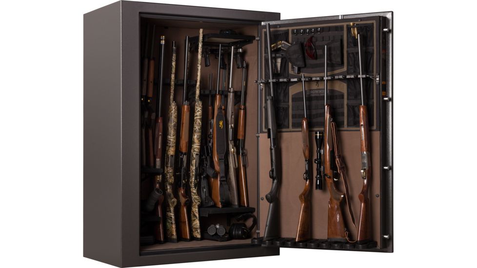 Browning Safes Hawg 49 - Wide Safe, Hammer Gloss Gray Ul Rated Electronic Lock, Black Chrome Trim, 1601100255