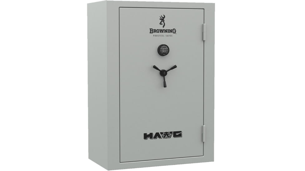 Browning Safes HG49 Gun Safe, Gun Safe, Putty Gray, Matte Black Wheel, HAWG S&amp;G Electronic Lock, Putty Gray, 1601100345