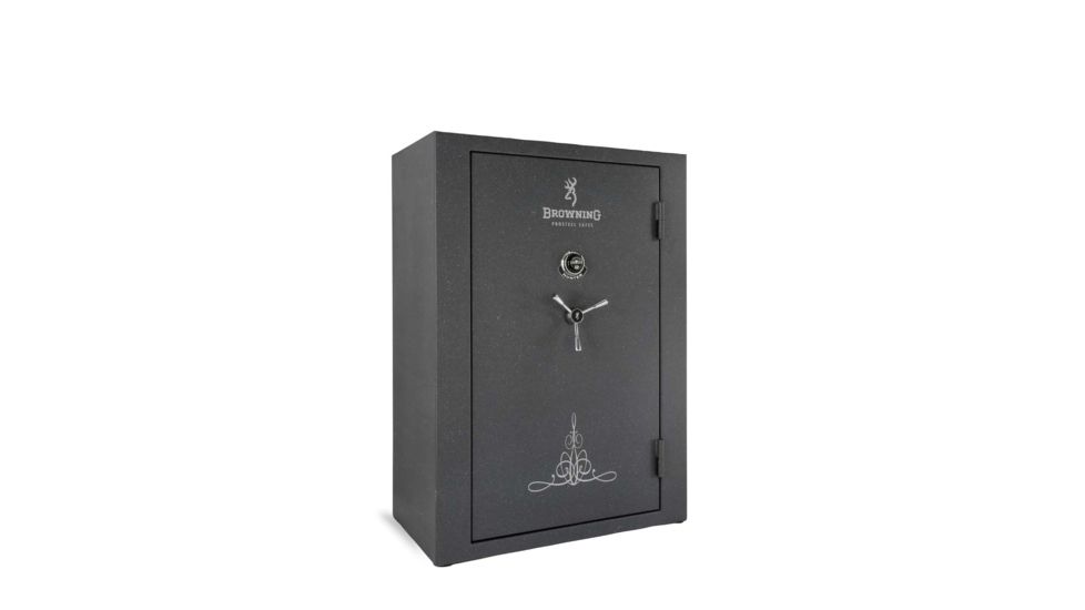 Browning Safes Hunter Wide HR37 Gun Safe,60x43x25in,Textured Charcoal,Silver Chrome,Scroll,S and G Mechanical Lock 1601100167