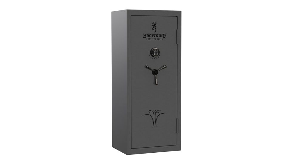 Browning Safes Sporter 20 Closet Hammer Gloss Gray Black Chrome Scroll UL Rated E-Lock, Black Chrome, 20 gun, 1601100320