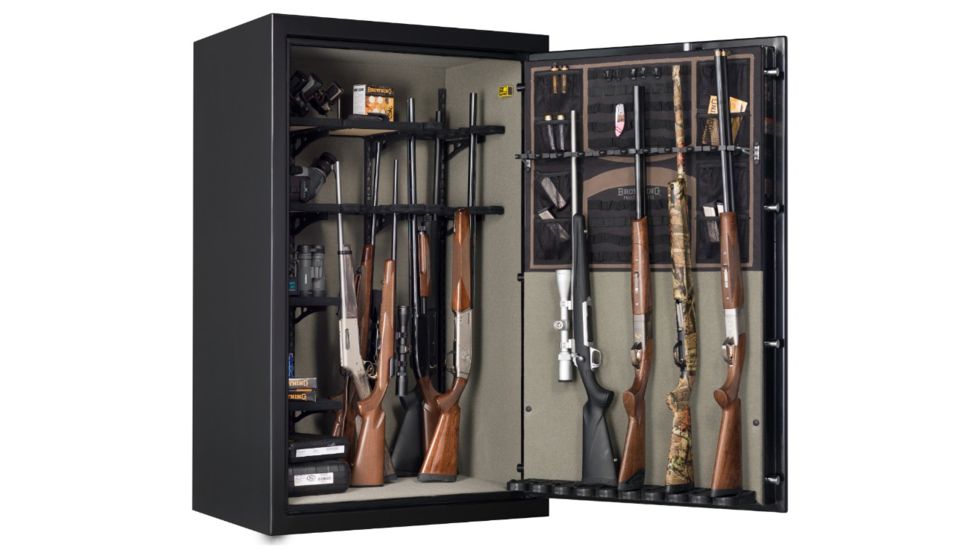 Browning Safes Sporter 49 - Wide Safe, Hammer Gloss Gray Ul Rated Electronic Lock, Chrome Trim 1601100277