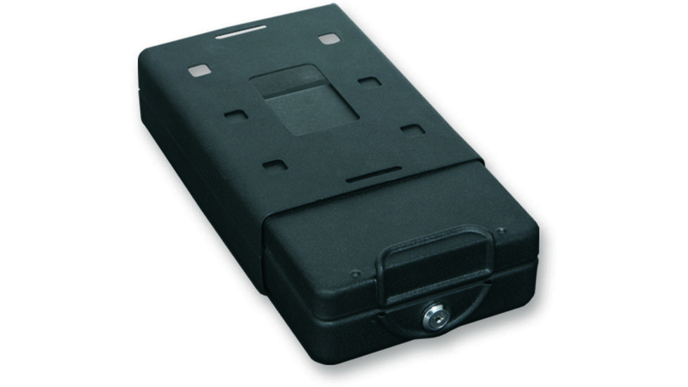 Bulldog Cases &amp; Vaults 8.7x6x2.5 Steel Pistol Strong Box w/ Key Lock, Security Cable - Black BD1100