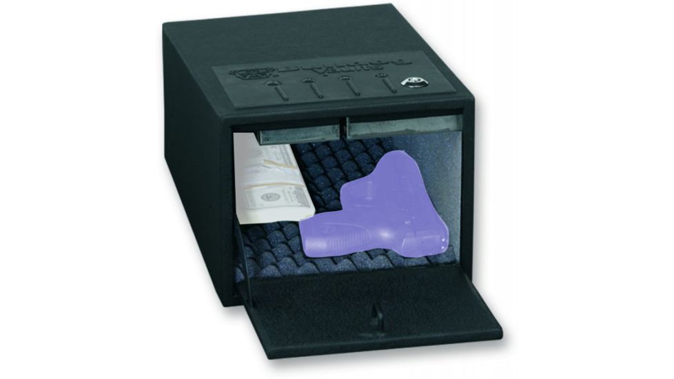 Bulldog Cases &amp; Vaults 13x8x6in Deluxe Pistol Vault w/ Light, Combination Lock BD1500