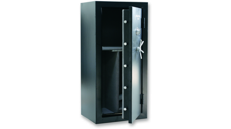 Bulldog Cases 59x28x22 Deluxe Fire Rated Floor Vault w/ Mech. Lock, Shelves- black