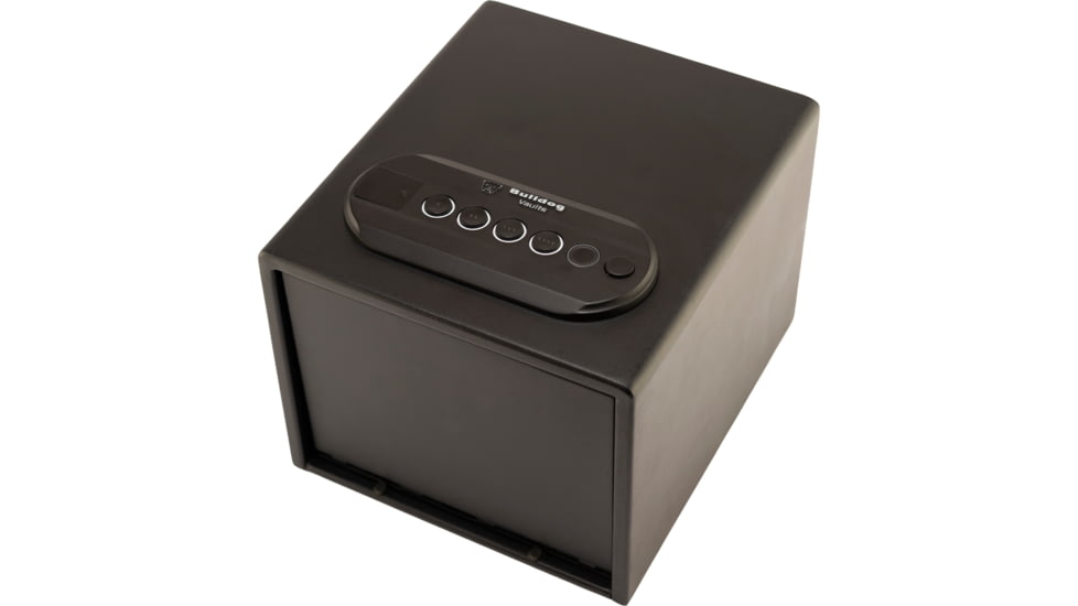Bulldog Cases Double Pistol Vault with Shelf, 11 inx10 inx8 in, Trio Lock-Key, LED Code and Biometric Fingerprint Reader, Front Style Safe, Black, BD72TV