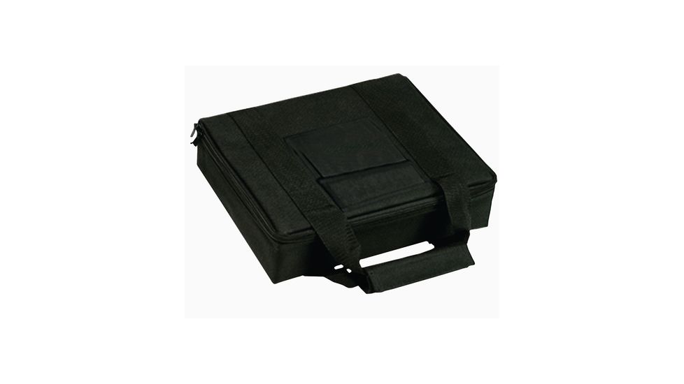 Bulldog Cases &amp; Vaults Hard-Sided Nylon Pistol Case With Double-Locking Zipper Black With Black Trim 8x7 Inch