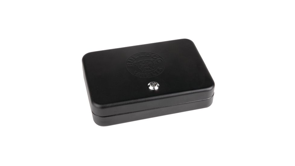 Bulldog Cases &amp; Vaults Personal Safe With Key Lock And Security Cable Exterior Dimensions 9.5 X 6.5 X 2 Inches Black